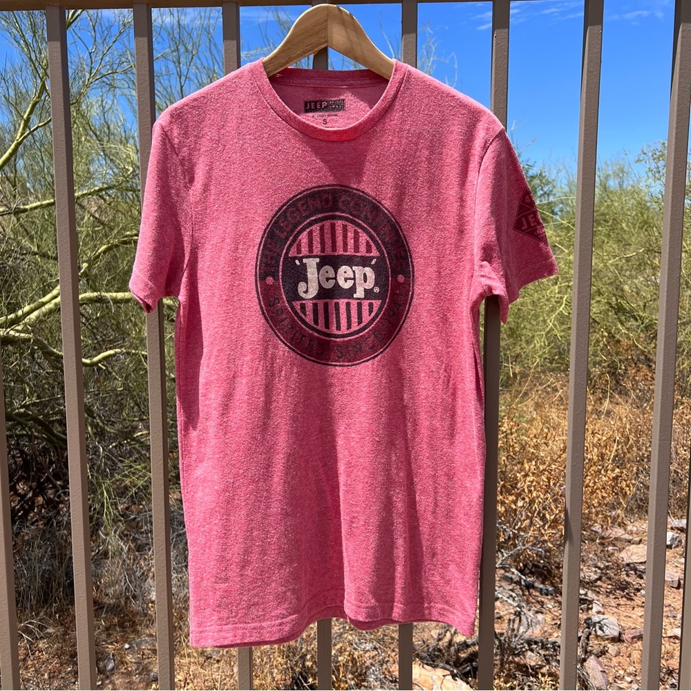 ⬇️💲Jeep By Lucky Brand Men’s Graphic Tee-Shirt Size S Color Faded Red